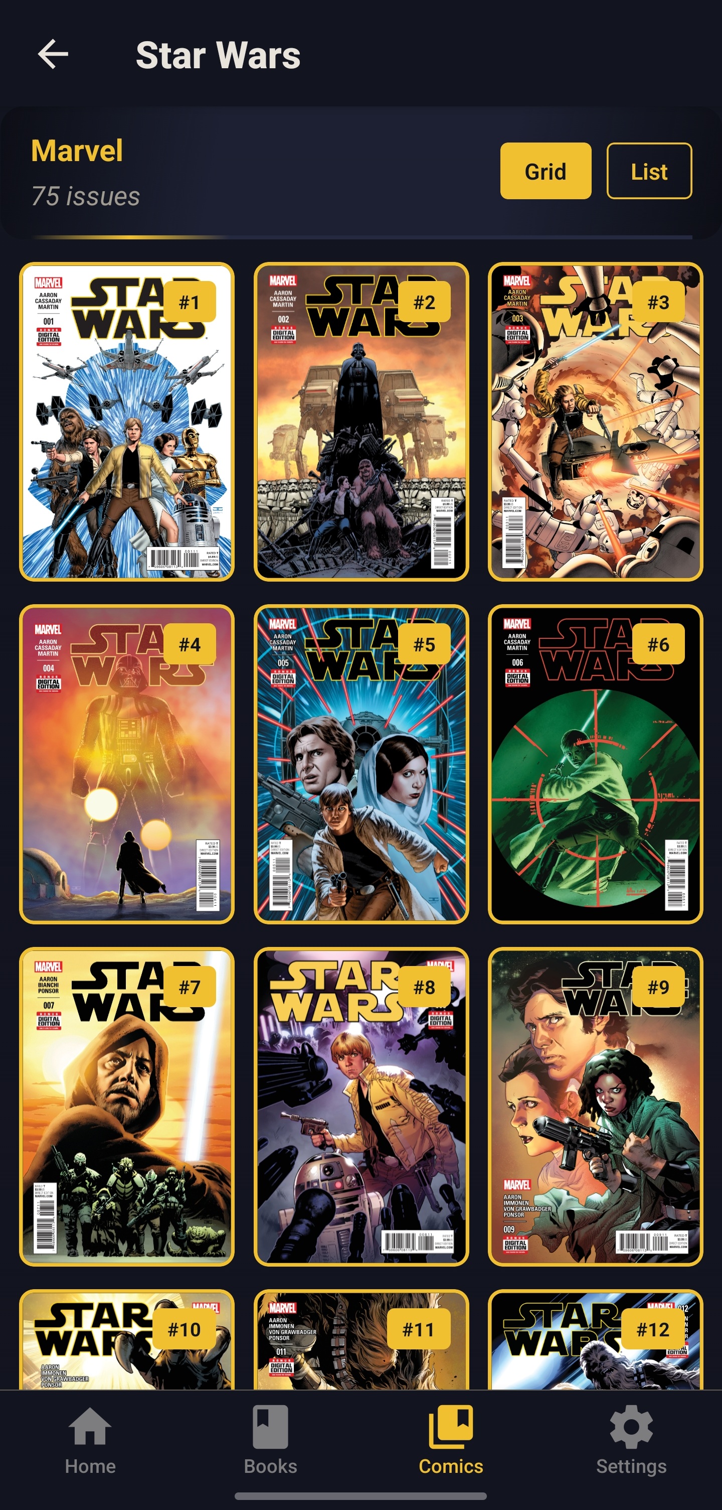 Series detail with cover grid